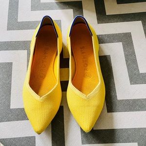 Rothy’s pointed toe flats in Sunshine